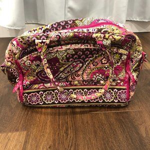 Vera Bradley Paisley Satchel Purse Bag Handbag Carry On Pink READ DESCRIPTION